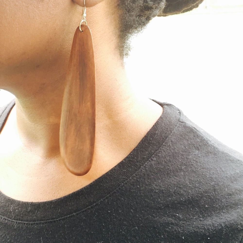 🌹✅Large Wooden Bohemian Earrings.